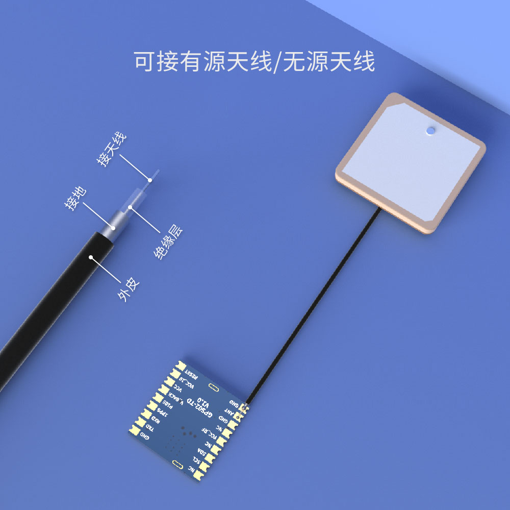 GPS模塊GPS02-TD接GPS有源天線/無源天線